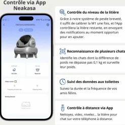 NEAKASA - Neakasa litière automatique pour grands chats - grande ouverture - noir