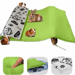 NEO SOLVO - Tapis pour cochon d'inde et lapin en polaire - 140 x 70 cm - polaire absorbant, lavable en machine, economique et ecologique