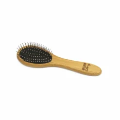 PARIS PRIX - Brosse de toilettage bambou "picots perles" 19cm naturel