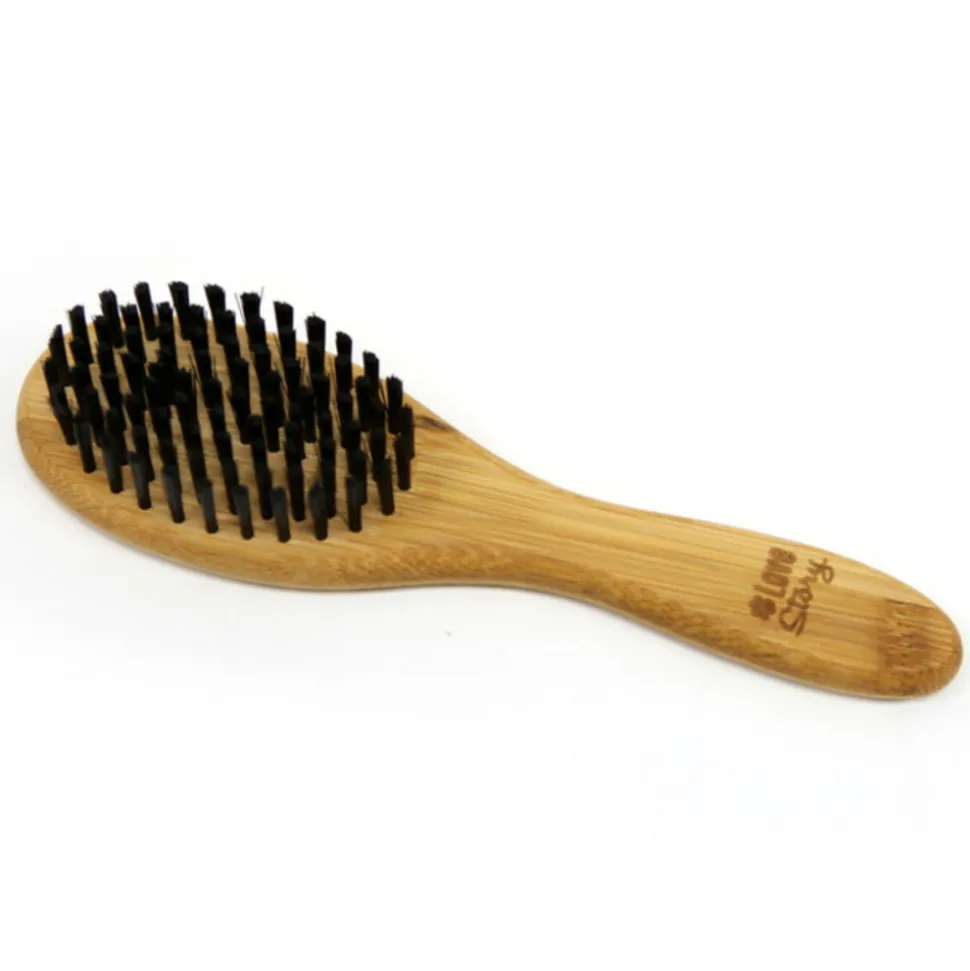 PARIS PRIX - Brosse de toilettage bambou "poils doux" 22cm naturel