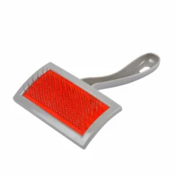 PARIS PRIX - Brosse de toilettage "picots" 20cm gris & rouge