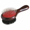 PARIS PRIX - Brosse de toilettage en bois "double face" 22cm marron