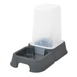 PARIS PRIX - Distributeur d'eau & croquettes "chat" 1,5l gris