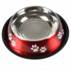 PARIS PRIX - Gamelle antidérapante chien & chat "pattes" 25cm rouge
