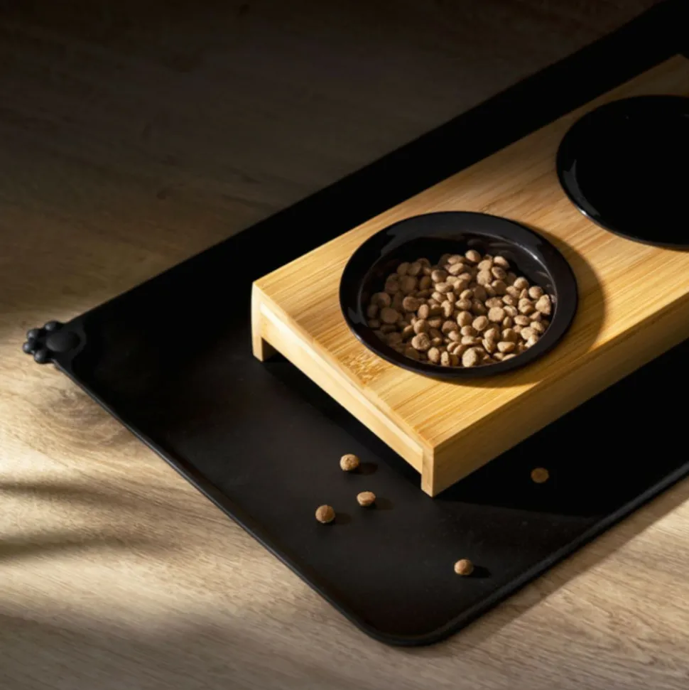 PARIS PRIX - Gamelle en céramique "support bambou" 14cm noir