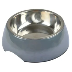 PARIS PRIX - Gamelle pour chien & chat "bol inox" 14cm anthracite