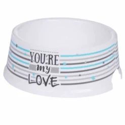 PARIS PRIX - Gamelle pour chien & chat "you're my love" 25cm blanc