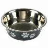 PARIS PRIX - Gamelle pour chien & chat "motifs pattes" 21cm noir