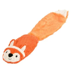 PARIS PRIX - Jouet peluche sonore pour chien "renard" 55cm orange