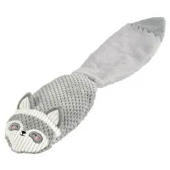 PARIS PRIX - Jouet peluche sonore pour chien "raton laveur" 55cm gris