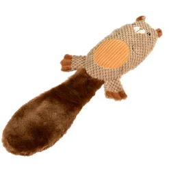 PARIS PRIX - Jouet peluche sonore pour chien "castor" 55cm marron