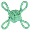PARIS PRIX - Jouet pour chien "corde nœud 4 poignées" 35cm vert