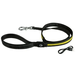 PARIS PRIX - Laisse lumineuse pour chien "led" 120cm jaune
