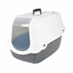 PARIS PRIX - Litière pour chat "toilette" 57cm ivoire & anthracite