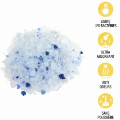 PARIS PRIX - Litière pour chat en silice "minérale" 3,8l bleu