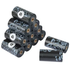 PARIS PRIX - Lot de 12 rouleaux de 20 sacs "déjections" 12cm noir
