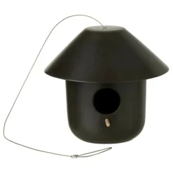 PARIS PRIX - Nichoir pour oiseaux en céramique "pam" 23cm noir