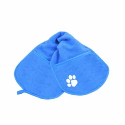 PARIS PRIX - Serviette de bain pour chien "doggy" 63cm bleu