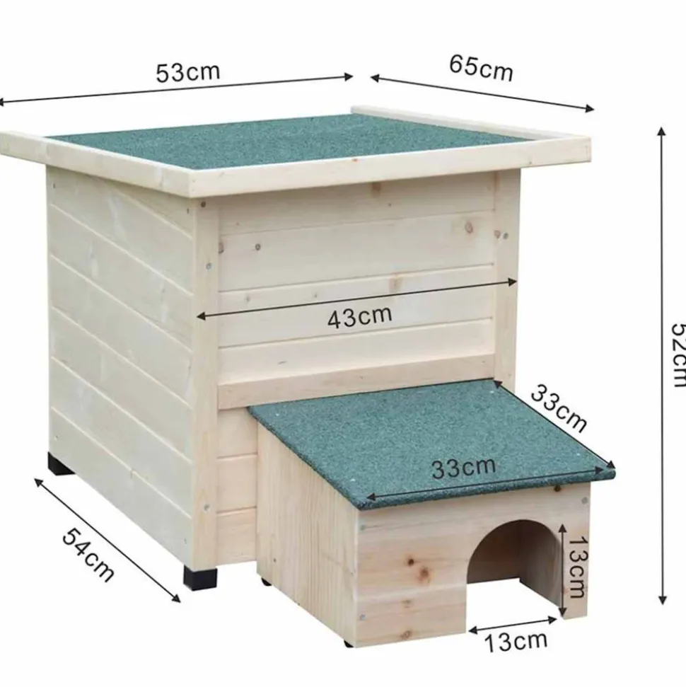 @PET - @pet maison hérisson xl 53x65x52cm bois blanc