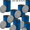 PLAST' UP ROTOMOULAGE - Fût métallique à ouverture totale 216l standard- lot de 8