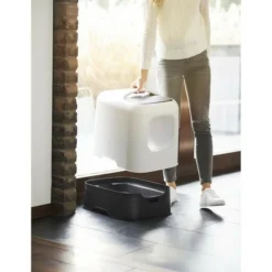 ROTHO - - maison toilette pour chat 51 x 39 x 40 cm - bac a litiere - blanc de gui