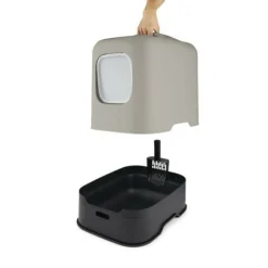 ROTHO - - maison toilette pour chat 51 x 39 x 40 cm - bac a litiere - cappuccino