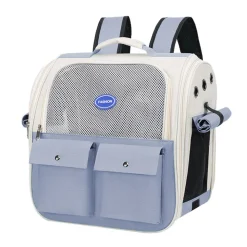 Sac à dos pour chat mcboson bleu, anti-griffes pratique, bonne ventilation