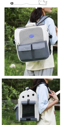 Sac à dos pour chat mcboson bleu, anti-griffes pratique, bonne ventilation