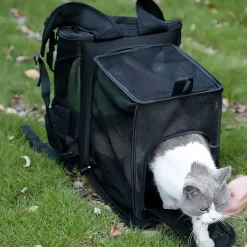 Sac à dos pour chat mcboson bleu - extensible, grande capacité, pliable