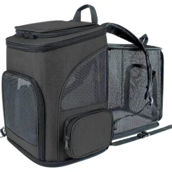 Sac à dos pour chat mcboson noir - extensible, grande capacité, pliable