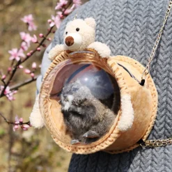 Sac de voyage semi-circulaire pour écureuil, chinchilla, hamster, lapin nain, cochon d'inde - mcboson