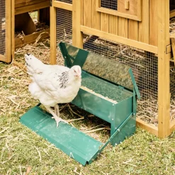 SWEEEK - Mangeoire automatique pour poules - distributeur à pédale - capacité de 5kg - acier galvanisé