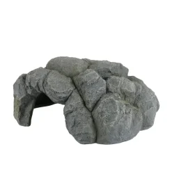 TERRA DELLA - Grotte pour reptiles taille M, coloris anthracite - 24x23x10,5cm