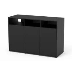 TERRATLANTIS - Meuble pour terrarium avec portes Noir L.118xP.45xH.80cm