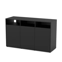 TERRATLANTIS - Meuble pour terrarium avec portes Noir L.132xP.45xH.80cm