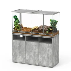 TERRATLANTIS - Terrarium et Meuble avec portes Béton L.118xP.45xH.60cm