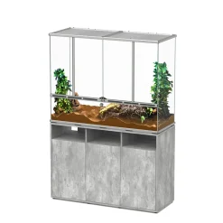 TERRATLANTIS - Terrarium et Meuble avec portes Béton L.118xP.45xH.90cm