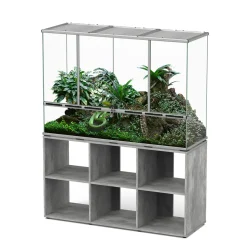 TERRATLANTIS - Terrarium et Meuble Standard Béton L.132xP.45xH.90cm