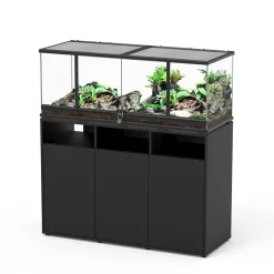 TERRATLANTIS - Terrarium et Meuble avec portes Noir L.118xP.45xH.45cm
