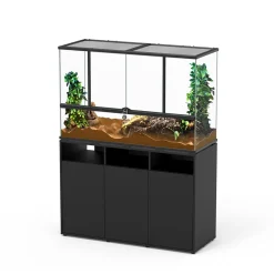TERRATLANTIS - Terrarium et Meuble avec portes Noir L.118xP.45xH.75cm