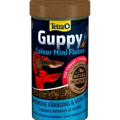 TETRA - Guppy couleur mini flocons 75g - 250 ml aliment pour les guppies, platys, m