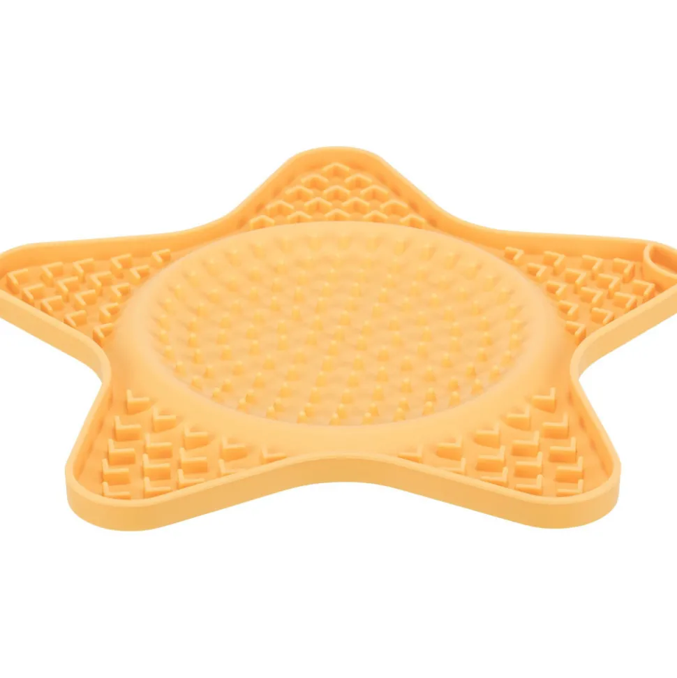TRIXIE - Assiette à lécher étoile lick'n'snack 23.5 cm jaune pour chien