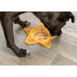 TRIXIE - Assiette à lécher étoile lick'n'snack 23.5 cm jaune pour chien