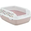 TRIXIE - Bac à litière delio rose et blanche 49.5 x 38 x 20 cm pour chat