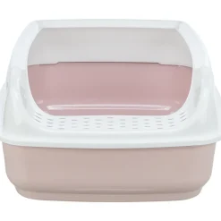 TRIXIE - Bac à litière delio rose et blanche 49.5 x 38 x 20 cm pour chat