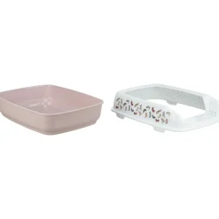 TRIXIE - Bac à litière delio rose et blanche 49.5 x 38 x 20 cm pour chat