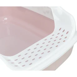 TRIXIE - Bac à litière delio rose et blanche 49.5 x 38 x 20 cm pour chat