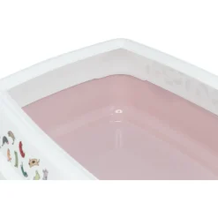 TRIXIE - Bac à litière delio rose et blanche 49.5 x 38 x 20 cm pour chat