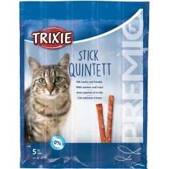 TRIXIE - Friandises premio sticks quintett avec saumon et truite 25 g pour chat