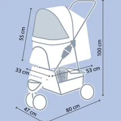 TRIXIE - Poussette pliante pour chiens et chats noir 28958